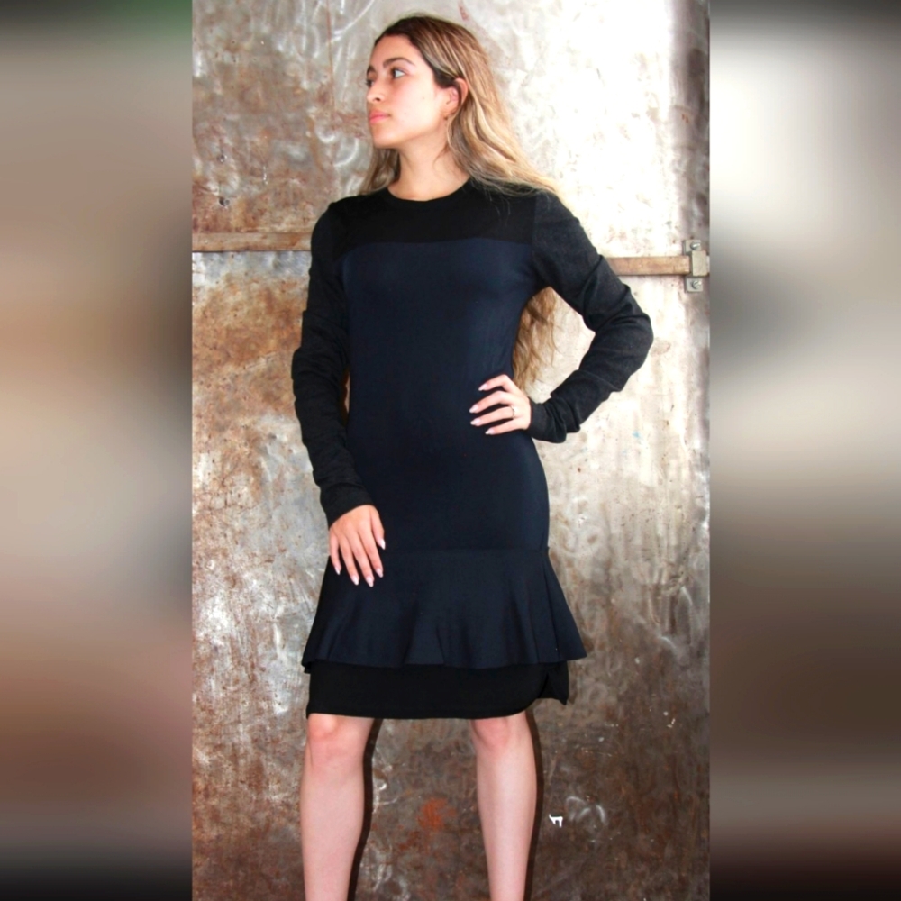 ISABEL MARANT ADAMS WOOL BLEND PEPLUM MINI DRESS